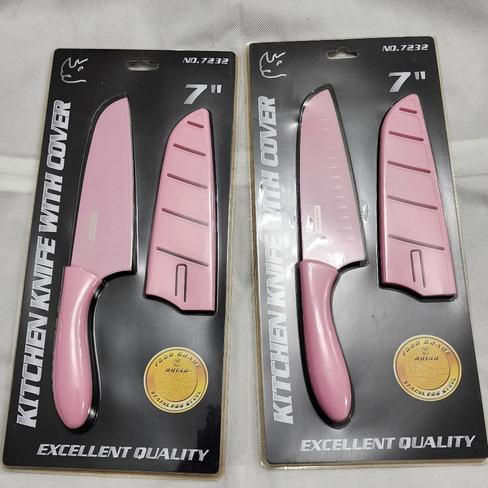 2 Rhino Stainless Steel 7inches Kitchen Knife with Cover